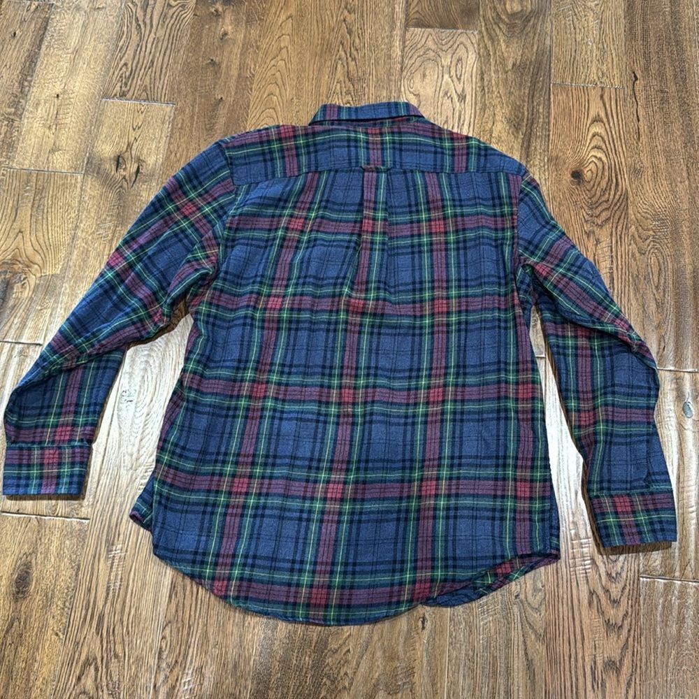 Izod Men’s Flannel. Blue/Burgundy/Green Plaid. Sz L. - Picture 3 of 3